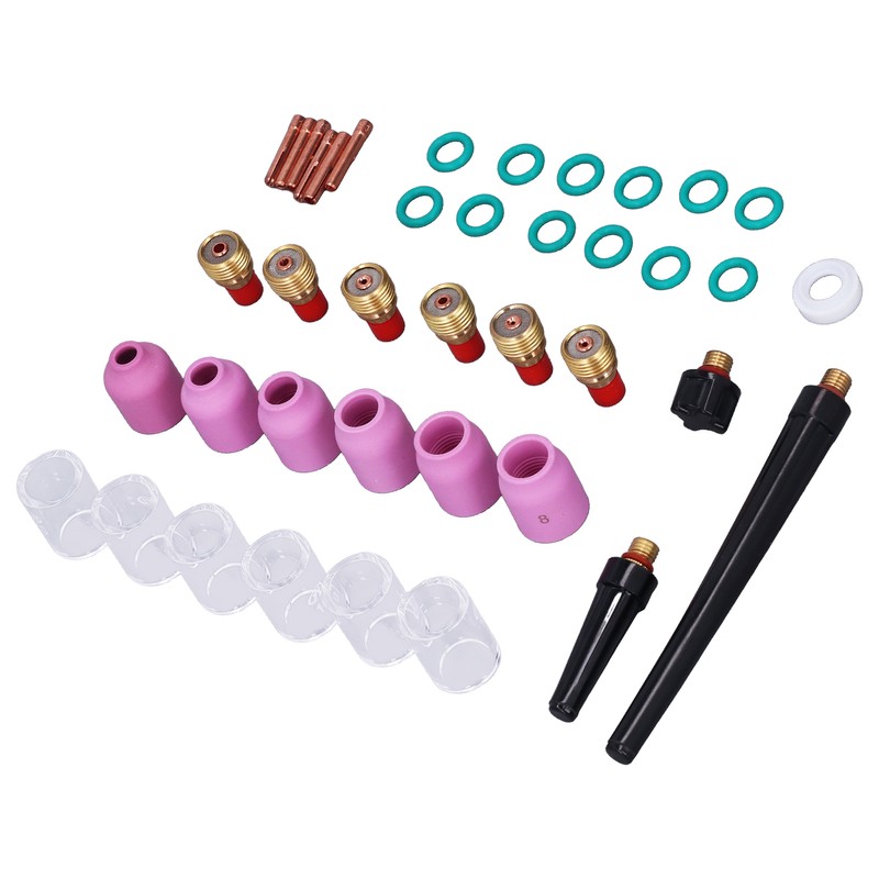 40Pcs TIG Welding Torch Accessories Kit Collet Alumina Nozzle Gas