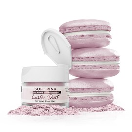 Polvo y pintura comestible Bakelll, 4 g | Polvo comestible LUSTER DUST | Pintura con certificado KOSHER, polvo y polvo | 100% comestible y de grado alimenticio | pasteles, cupcakes, pastel pops, polvo vegano (rosa suave)