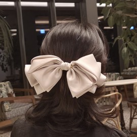 (2 types) Lovely Big Ribbon Point Hairpin Black / (2종) 러블리 빅 리본 포인트 헤어핀 블랙