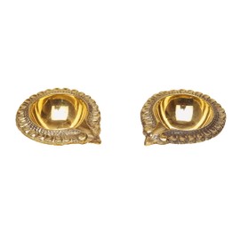 Diya Deepak Pooja Diya Puja Item Religious Brass Oil Lamp Pooja Essential Decoration Aarti Diya Lighting Accessories Gift Items Pooja Kit Lanterns Lamps(Size:- 2" Inches) (Set of 2)