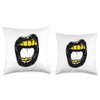 Gold Teeth Grill Throw Pillow