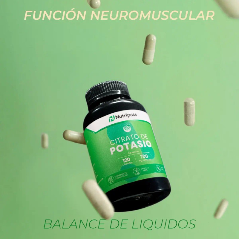 Citrato Potasio 120 Cápsulas Nutripass 700mg Alta Pureza Sabor