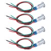 4 Set LED Indicator Light Signal Common Anode Waterproof Metal