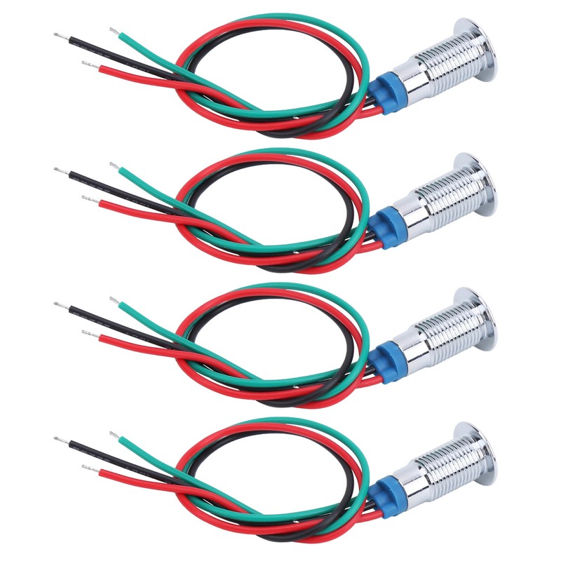4 Set LED Indicator Light Signal Common Anode Waterproof Metal