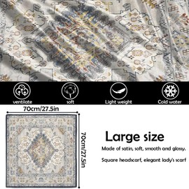 BHAHB Silk Feeling Scarf 27.5 Inches Large Square Satin Head Hair Wrap Fashion Cute Aesthetic Decoration for Women Girls-Rhomboid