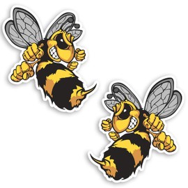 2 x 10cm Wasp Bee Hornet Vinyl Stickers - Laptop Bike Car Sticker #34668 (10cm Tall)