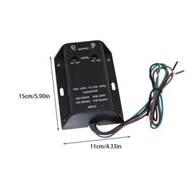 Car Stereo Audio RCA Speaker High to Low Level Line Output for Amplifier Converter Universal Bass Adapter Adjustable