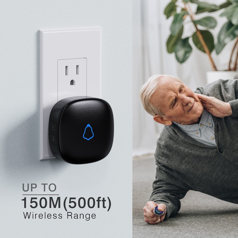 Caregiver Pager, Wireless Call Button for Seniors/Elderly at Home, 2