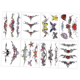 MERRYHAPY Fashion Temporary 8 Sheets Body Stickers for Women Butterfly Flower Fake Tatoo Cover up Sticker Temporary for Women