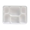 Pooja Bazar 6 Compartment White Disposable Party Thali Plates (200
