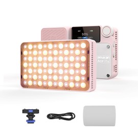 amaran Ace 25x Video Light,25W Bi-Color On-Camera Light Rechargeable LED Photography Light CCT 2700K-6500K,App Control,10 Light Effects,Support Magnetic Attraction,for Vlog/Video (Pink)