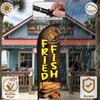 Fried Fish Feather Flag, 8.2ft Fried Fish Flag with Aluminum
