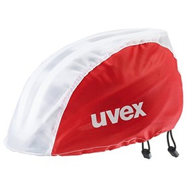 uvex Rain Cap Bike - Wind- & Water-Resistant - Flexible Fit - Red White - S/M