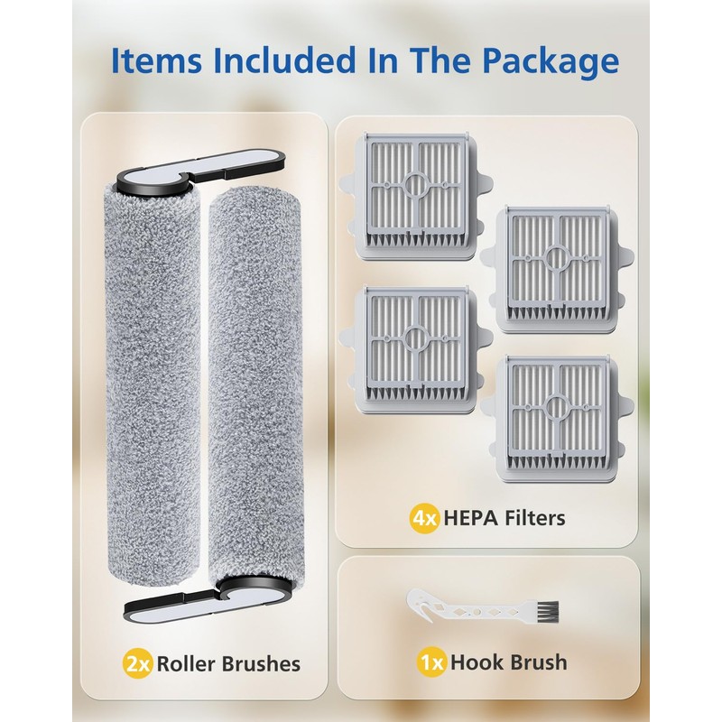F25 Brush Roll and HEPA Filter Replacement Kit Accessories Compatible
