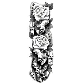 EROSPATemporary Tattoo Sheet – Upper Arm/Forearm – Women/Men Waterproof 48 x 17 cm