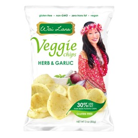 Veggie Chips Herb & Garlic (12 Pack of 3 Ounce Individual Bags) - Gluten Free, Non-GMO, Vegan, Zero Trans Fats – Wai Lana