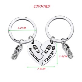 CHOORO Running Partners Set Of Two Runner Shoe Charm Keychain Half Marathon Gift Race Day Gifts For Runners (Running Partners keychain)