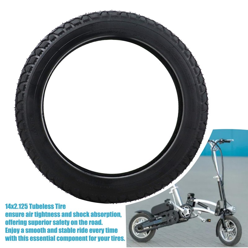 14 x 2.125 Tubeless Tire with Angled Valve，14 inch Thickened