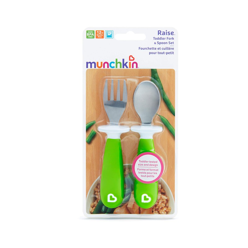 Munchkin Raise Toddler Fork & Spoon (Colours May Vary)