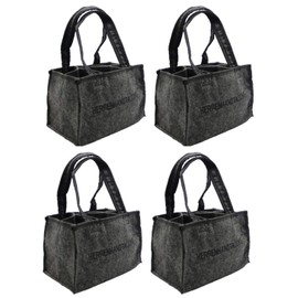 Hillfield® Felt Men's Bag Bottlebag Men's Handbag, Felt Bag, Bottle Bag, Bottle Basket, Bottle Carrier for 6 Bottles up to 0.5 L, Anthracite (Pack of 4, Felt)