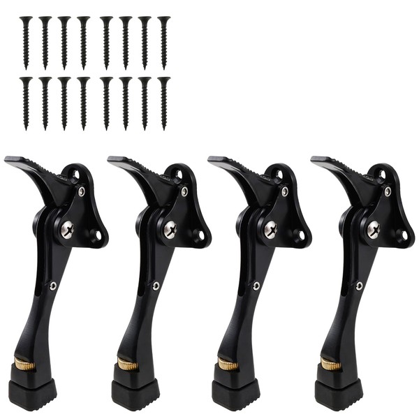 4Pcs Kickdown Door Stop Aluminum Alloy Door Stopper Adjustable Height