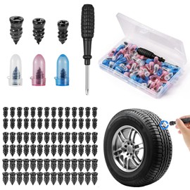 Xiciki 85 Pcs Tyre Repair Kit Rubber Nails with Screwdriver, Car Tyre Puncture Repair Kit, Car Puncture Repair Kit for Auto Motorcycle Truck (28S +28M +28L)