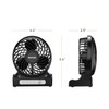 HOLMES 4" Personal Fan, Rechargeable Battery, 3 Speed Settings, Lightweight,