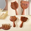 Cat Bear Wood Scalp Care Massage Lifting Comb Gua Sha brush cat