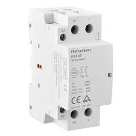 Heschen Household AC Contactor, HS1-40, Ie 40A, 2 Pole 1NO 1NC, AC 220/240V Coil Voltage, 35mm DIN Rail Mount