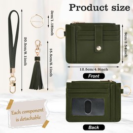 KNGITRYI Small Wristlet Wallets for Women RFID Credit Card Holder Wallet Keychain Wristlet Wallet Credit Card Wallets for Women (Olive Green)