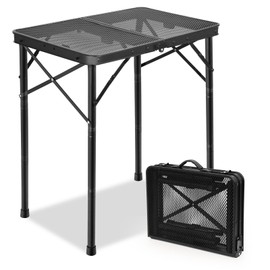 E EASTSTORM Small Folding Grill Table, Easy for Storage, Compact and Portable Picnic Table for Outdoor Camping, Garden, Patio, Dining, BBQ, Party, Market, 2Ft (Small, Black)