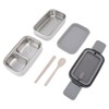 Bento Box 304 Stainless Steel Microwaveable with Chopsticks and Spoon