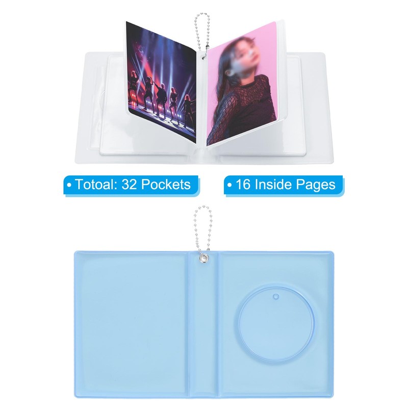 PATIKIL 32 Pockets 3" Mini Photo Card Binder Album for
