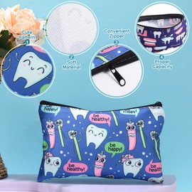 Potchen 36 Regalos de Higienista Dental Bolsas de Maquillaje de Dientes Gomas de Cabello de Dientes Llaveros con Forma de Diente Soporte de Pelo de Diente de Asistente Dental para Mujeres