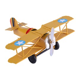 Berry President Vintage Retro Wrought Metal Iron Biplane Plane Aircraft Handicraft Models - Photo Props Home Decor/Ornament/Souvenir (Yellow)