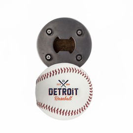Detroit Baseball Leather Magnetic Bottle Opener & Cap Catcher - Cool Gadget for Teens & Men