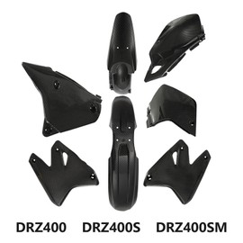 JFG RACING DRZ400 Plastic Fender Fairing Kit Set,Plastic Body Work Fender Kit Replacement For DRZ400 DRZ400S DRZ400SM All Year Dirt Bike Supermoto Imitation Carbon Fiber