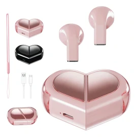 Trymiss K520 Audífonos Bluetooth In-ear Mini Corazón, Audífonos con Micrófono, Audífonos para el Gym, Manos Libres, Audífonos Gamer Bluetooth , Audífonos con Cancelación de Ruido, Regalo de Elección