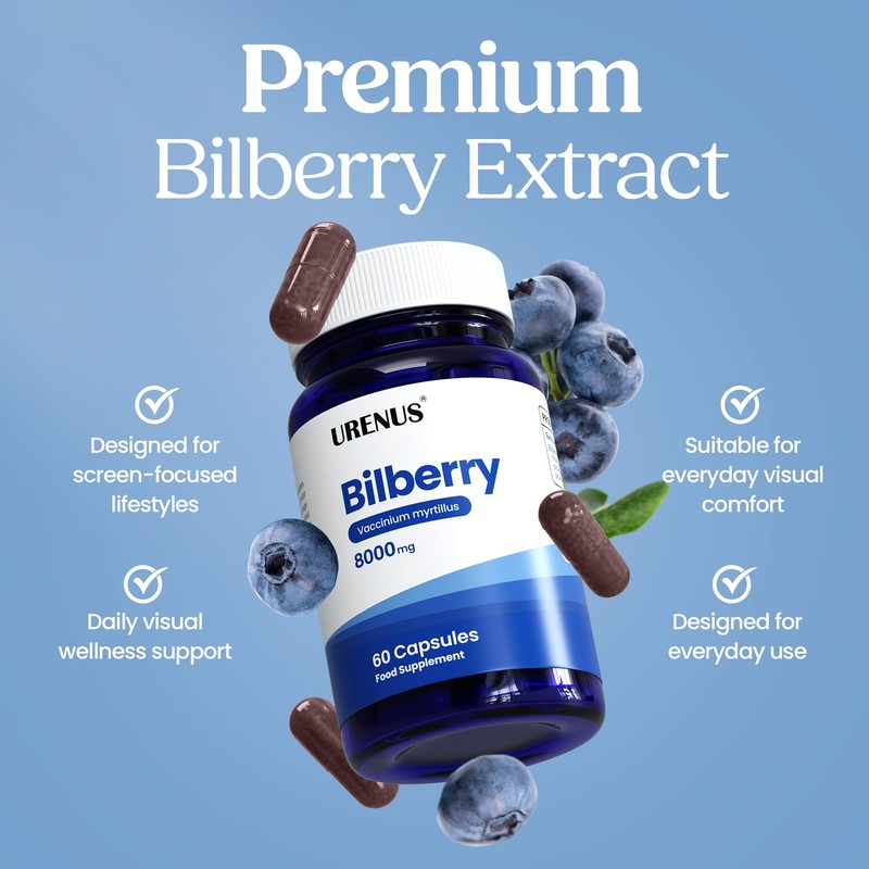 Bilberry 8000mg Capsules – Bilberry Extract Supplement for Eye Health