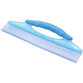 AGT Duschabzieher: Silikon-Abziehlippe mit gummiertem Griff, extrabreit (Abzieher für Gebogene Scheiben, Duschabzieher Silikon, Windschutzscheibenwunder)