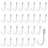 30 PCS S-Shaped Stainless Steel Hanger Clip-on Hook, Silver Wire
