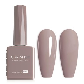 CANNI Light Brown Gel Nail Polish, 1Pcs Nude Gel Polish Nude Grey Color Nail Polish Gel High Gloss Soak Off U V Gel Nail French Nail Manicure Salon DIY
