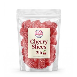 Cherry Gel Slices - 2 lbs of Fresh Delicious Sweet Sugar Sanded Chewy Candy Slices