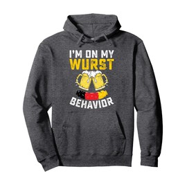 Oktoberfest German I'm on my Wurst Behavior Sausage Design Pullover Hoodie