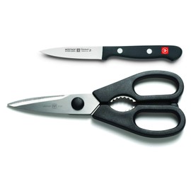 WÜSTHOF Gourmet 3 Inch Paring Knife and Kitchen Shears Set | 3" Paring Knife and Kitchen Scissors| Precise Laser Cut High Carbon Stainless Steel Paring Utility Knife – Model 8758