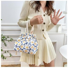 Lunch bag, lunch bag, drawstring lunch bag, large capacity, convenient, simple, fashion, simple and simple, durable, outer nylon material, interior canvas material, outdoor camping picnic bag, unisex