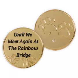 Angel Star Until We Meet Again Paw Prints Memory Gold-tone Token Coin 49866
