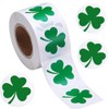 500Pcs St. Patrick's Day Stickers Green Shamrock Clover Stickers Roll