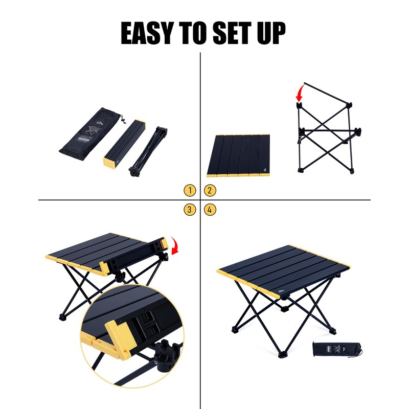 iClimb Ultralight Compact Camping Folding Table with Carry Bag (Nature