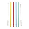Fun Express 9" Reusable Plastic Straws with Cleaner Brush –